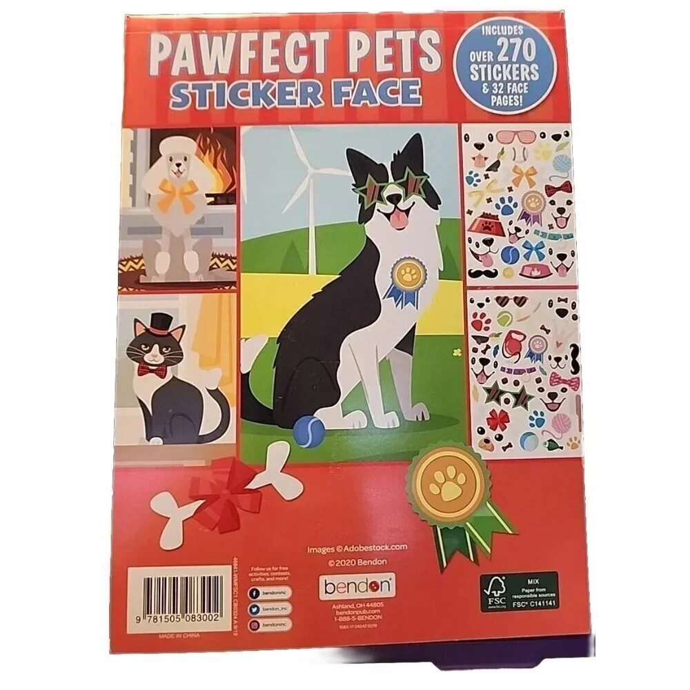 Pawfect Pets Sticker Book Face Bendon Book Dogs Cats Hamsters Over 270 Stickers